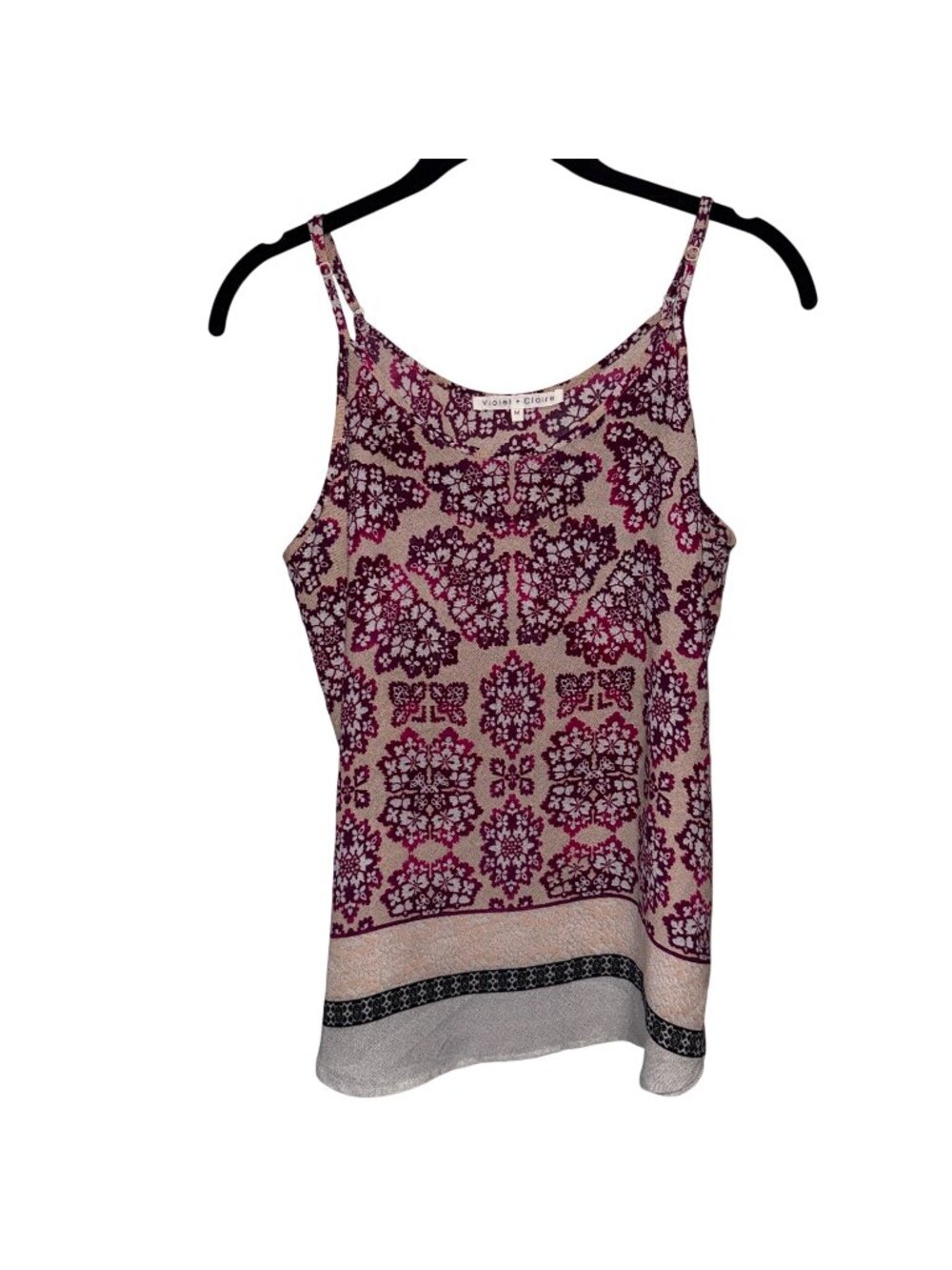 Violet + Claire Womens Sleeveless Tank Top M Floral Pattern